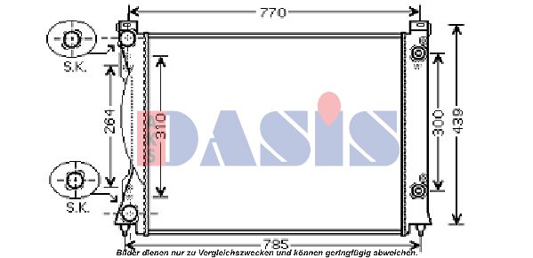 AKS DASIS Радиатор, охлаждение двигателя 480051N